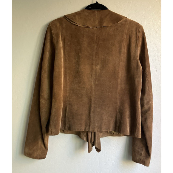 Vintage Scully Brown Leather Jacket Size Large Ruffles Satin Lined Boho Western - Picture 4 of 16